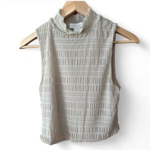 House of Harlow 1960 Cream Mesh Sleeveless Mock Neck Top- size 2